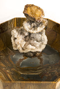 Geode stone art water fountain by Santa Fe Stone Creations 
