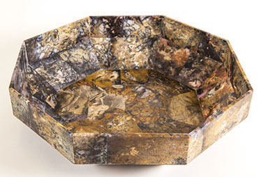 Dendritic Agate stone art basin for water fountain by Santa Fe Stone Creations
