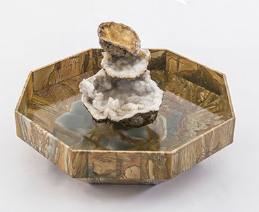 Agate and Geode stone art water fountain by Santa Fe Stone Creations