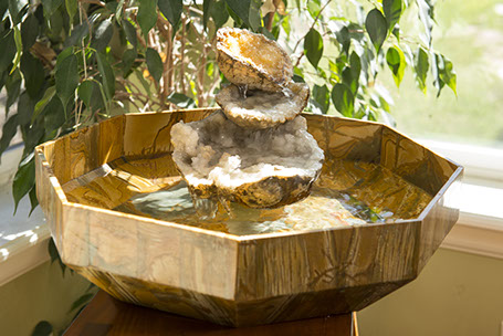 Agate and Geode stone art water fountain by Santa Fe Stone Creations